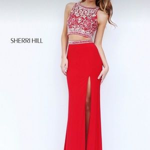 Sherri Hill Prom Dress - two-piece, red, beaded